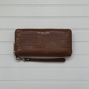 Michael Kors Tan Crocodile Embossed Wallet